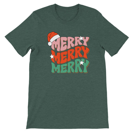 Merry Merry Merry Christmas Unisex Crewneck T-shirt