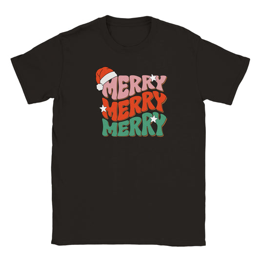 Merry Merry Merry Christmas Unisex Youth Crewneck T-shirt