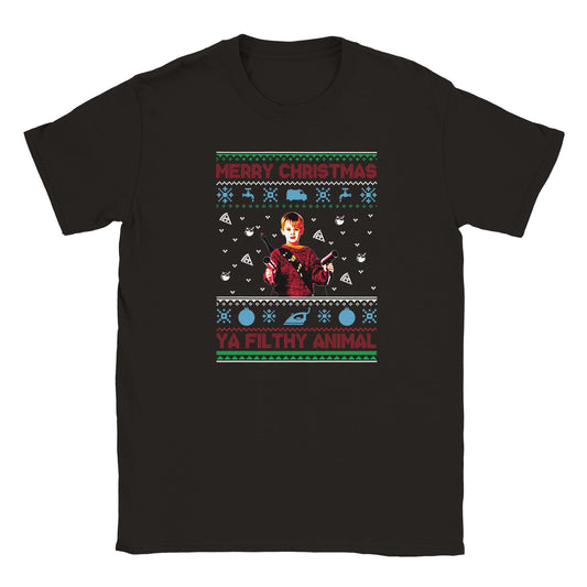 Merry Christmas Ya Filthy Animal Christmas Youth Crewneck T-Shirt