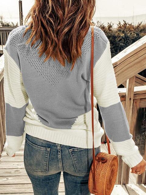 High Contrast Color Block Sweater