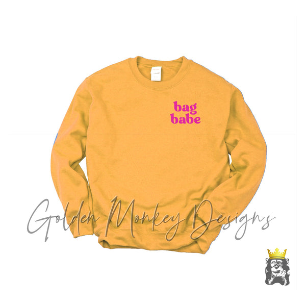 Bag Babe Bright Pink Text Sweatshirt