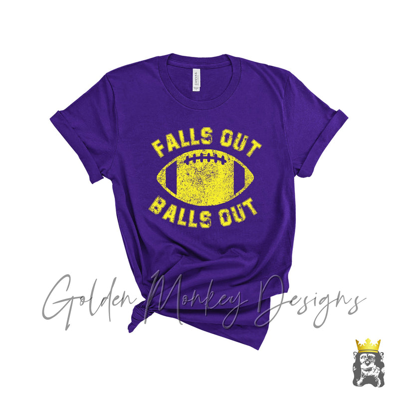 Falls Out Balls Out Purple and Gold