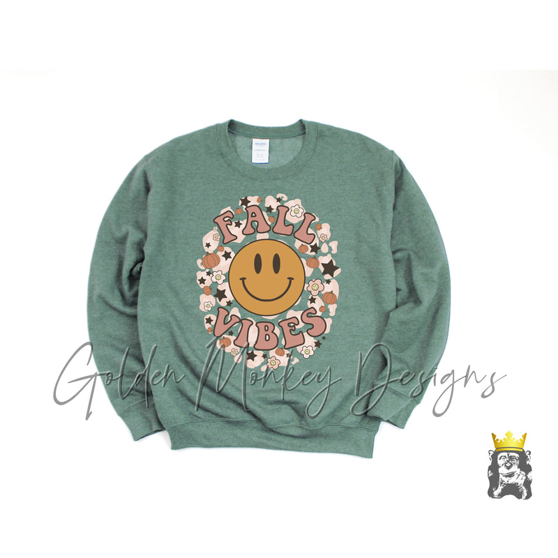 Fall Vibes Smiley Face Sweatshirt