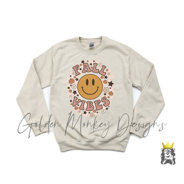 Fall Vibes Smiley Face Sweatshirt