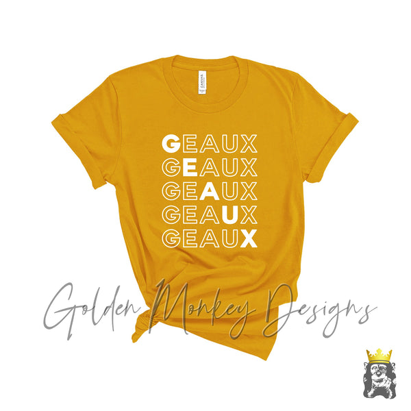 Geaux Repeating Text Shirt