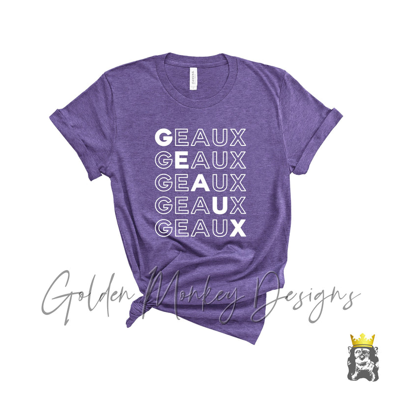 Geaux Repeating Text Shirt