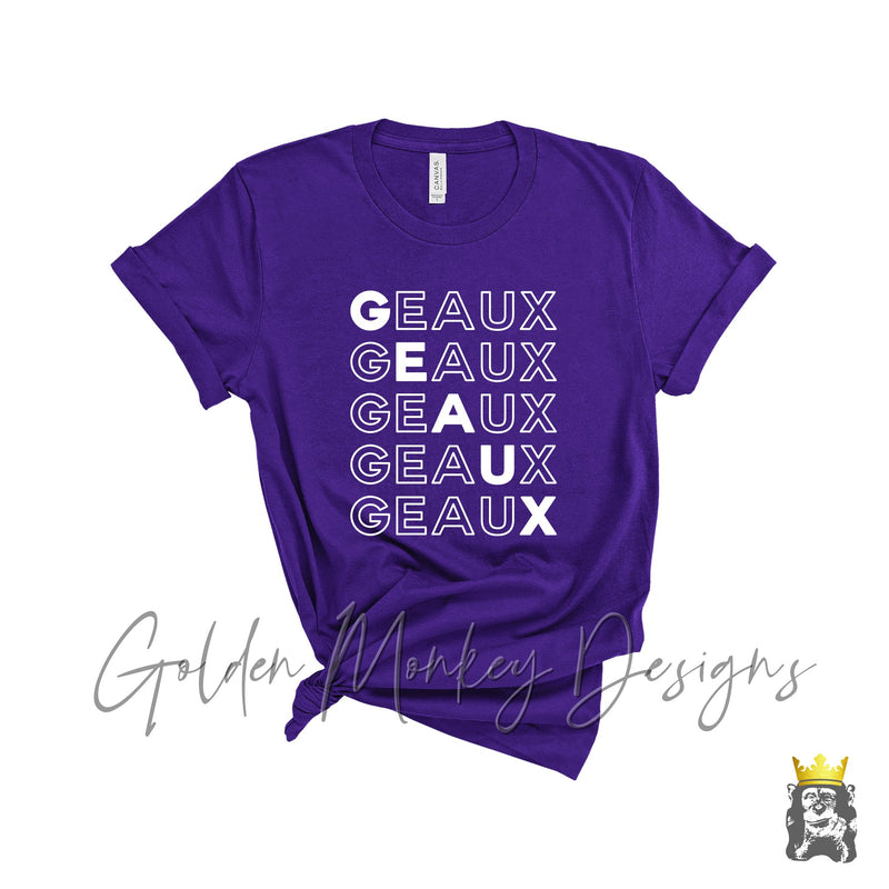 Geaux Repeating Text Shirt