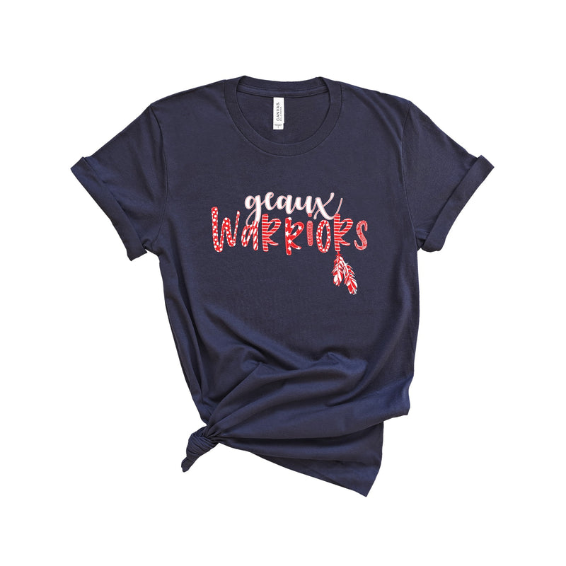 Geaux Warriors Patterned Shirt with Feathers