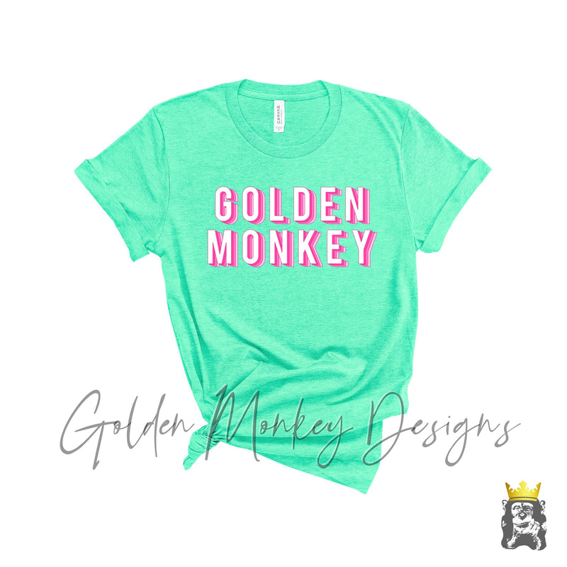 Golden Monkey Designs Pink Repeating