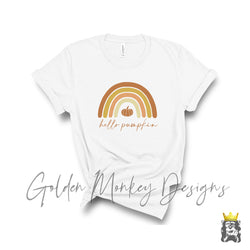 Hello Pumpkin Fall Colors Rainbow Shirt