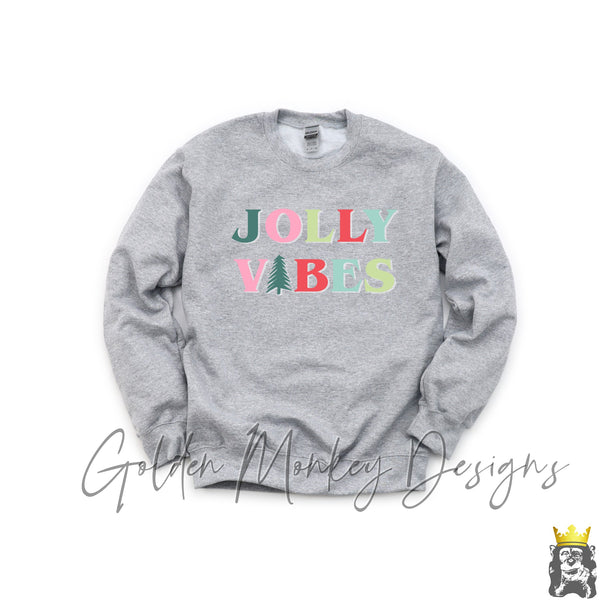 Jolly Vibes Colorful Christmas Sweatshirt