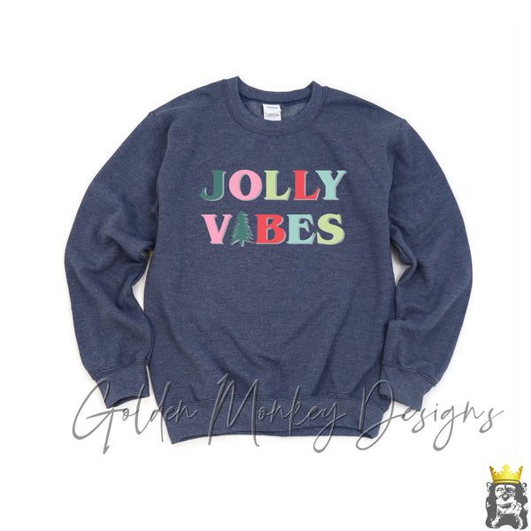 Jolly Vibes Colorful Christmas Sweatshirt