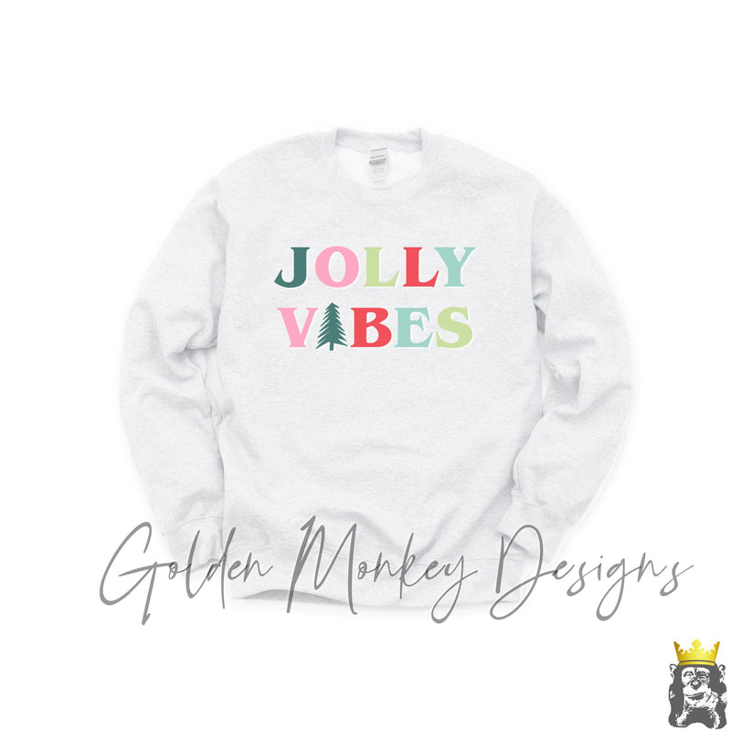 Jolly Vibes Colorful Christmas Sweatshirt