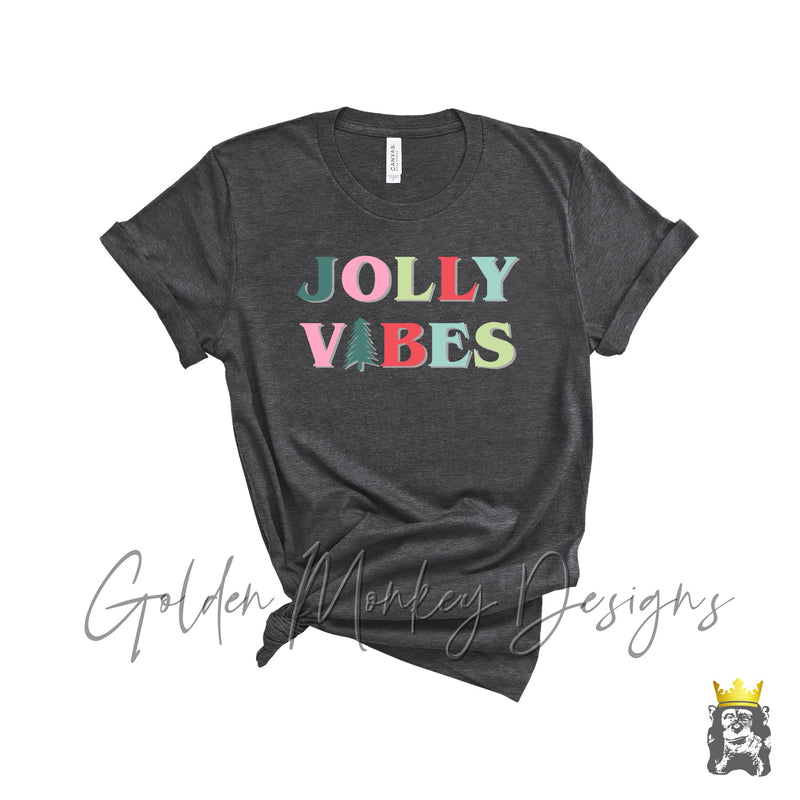 Jolly Vibes Colorful Christmas T-Shirt
