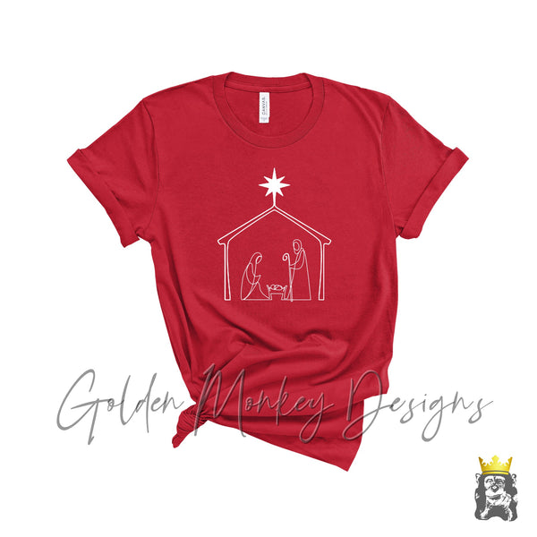 Line Drawing Nativity Scene Shirt