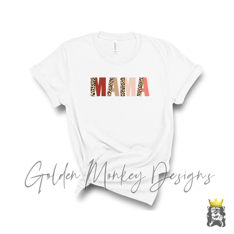 Mama Neutral Leopard Block Shirt