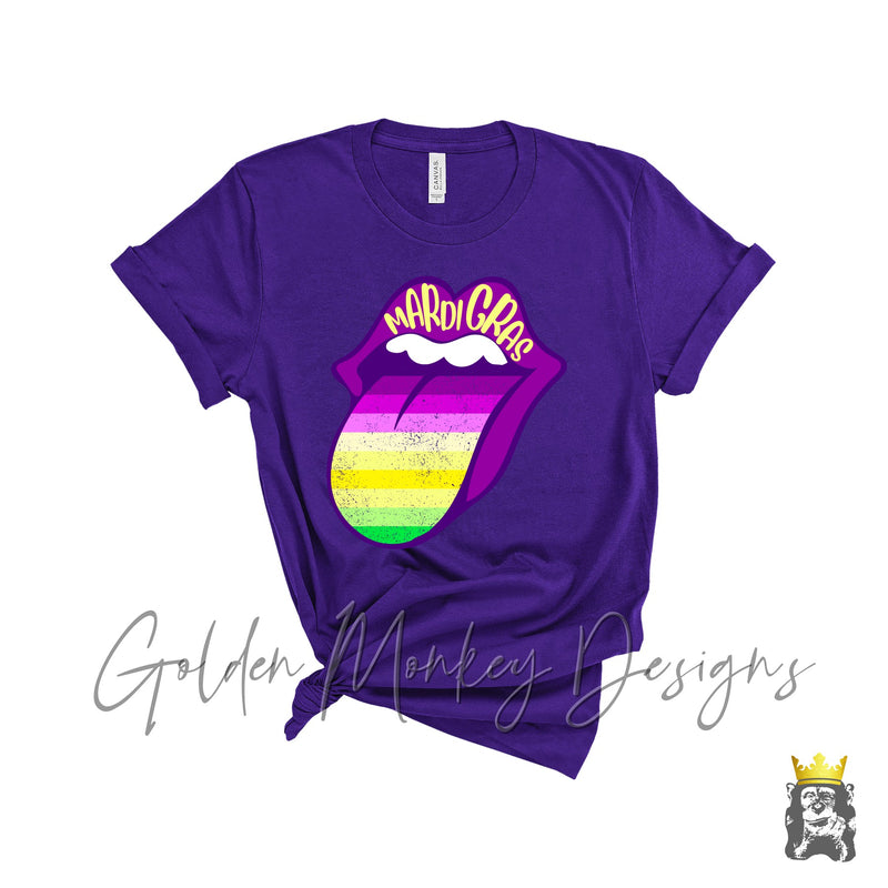 Mardi Gras Tonge and Lips Shirt
