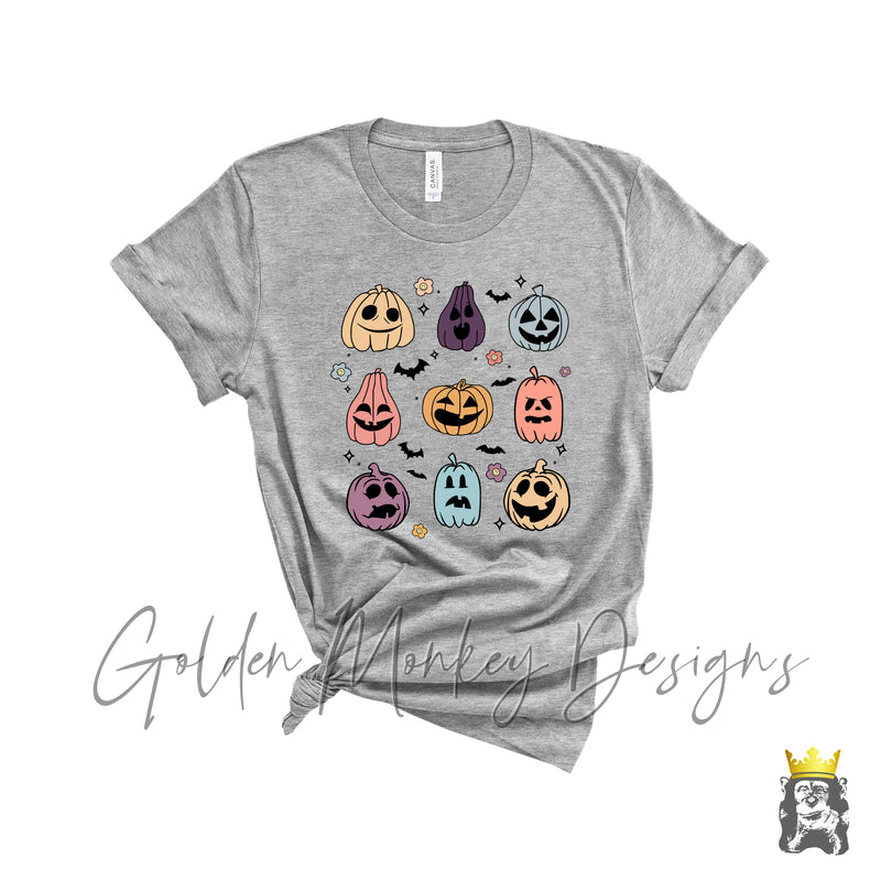 Pumpkin Grid Halloween Shirt