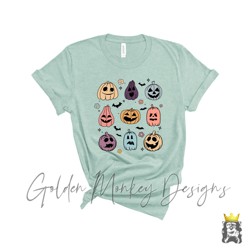 Pumpkin Grid Halloween Shirt