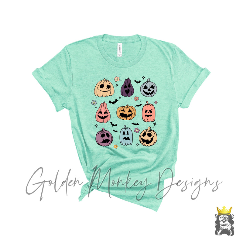 Pumpkin Grid Halloween Shirt