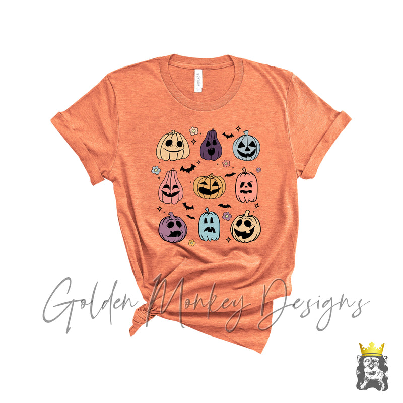 Pumpkin Grid Halloween Shirt